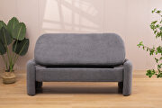 Gray teddy fabric footstool with storage function by La Spezia additional picture 7