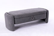 Gray teddy fabric footstool with storage function by La Spezia additional picture 10