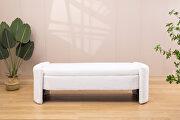 Light beige teddy fabric footstool with storage function by La Spezia additional picture 2