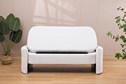 Light beige teddy fabric footstool with storage function by La Spezia additional picture 5