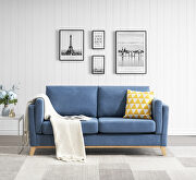 Modern and comfortable blue chenille fabric loveseat by La Spezia additional picture 2