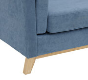 Modern and comfortable blue chenille fabric loveseat by La Spezia additional picture 9