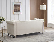 Beige chenille fabric inlaid buttons sofa with two pillows by La Spezia additional picture 3