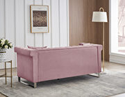 Pink chenille fabric inlaid buttons sofa with two pillows by La Spezia additional picture 3