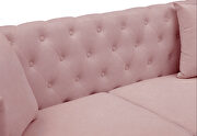 Pink chenille fabric inlaid buttons sofa with two pillows by La Spezia additional picture 6