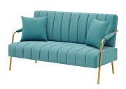 Modern and comfortable blue australian cashmere fabric loveseat by La Spezia additional picture 3