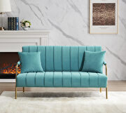 Modern and comfortable blue australian cashmere fabric loveseat by La Spezia additional picture 5