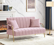 Modern and comfortable pink australian cashmere fabric loveseat by La Spezia additional picture 6