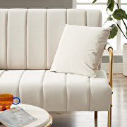 Modern and comfortable beige australian cashmere fabric loveseat by La Spezia additional picture 2