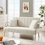 Modern and comfortable beige australian cashmere fabric loveseat by La Spezia additional picture 3