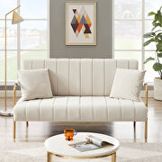 Modern and comfortable beige australian cashmere fabric loveseat by La Spezia additional picture 5