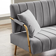 Modern and comfortable light gray australian cashmere fabric loveseat by La Spezia additional picture 2