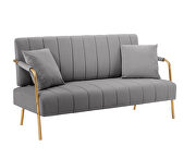 Modern and comfortable light gray australian cashmere fabric loveseat by La Spezia additional picture 4