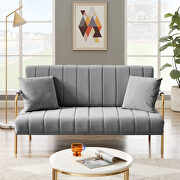 Modern and comfortable light gray australian cashmere fabric loveseat by La Spezia additional picture 5