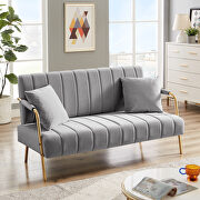 Modern and comfortable light gray australian cashmere fabric loveseat by La Spezia additional picture 7