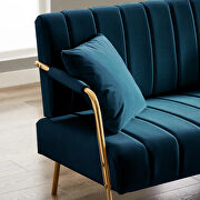 Modern and comfortable dark blue australian cashmere fabric loveseat by La Spezia additional picture 3