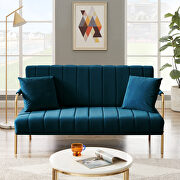 Modern and comfortable dark blue australian cashmere fabric loveseat by La Spezia additional picture 4