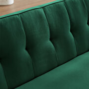 Green linen fabric button tufted chesterfield loveseat by La Spezia additional picture 6