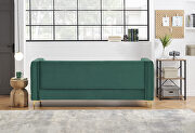 Green velvet chesterfield sofa with nailhead and gold metal feet by La Spezia additional picture 4