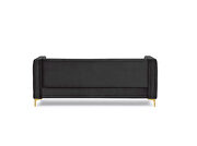 Black velvet chesterfield sofa with nailhead and gold metal feet by La Spezia additional picture 2
