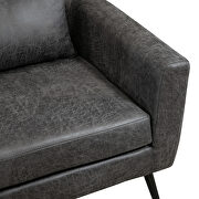 Gray bronzing suede classical loveseat with black metal legs by La Spezia additional picture 11