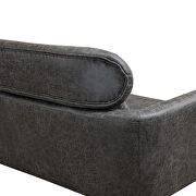 Gray bronzing suede classical loveseat with black metal legs by La Spezia additional picture 12