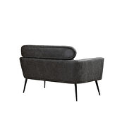 Gray bronzing suede classical loveseat with black metal legs by La Spezia additional picture 4