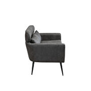 Gray bronzing suede classical loveseat with black metal legs by La Spezia additional picture 7