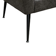 Gray bronzing suede classical loveseat with black metal legs by La Spezia additional picture 8