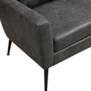 Gray bronzing suede classical loveseat with black metal legs by La Spezia additional picture 9