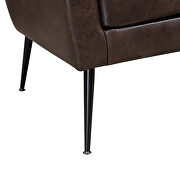 Dark brown bronzing suede classical loveseat with black metal legs by La Spezia additional picture 2