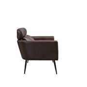 Dark brown bronzing suede classical loveseat with black metal legs by La Spezia additional picture 5
