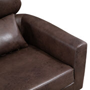 Dark brown bronzing suede classical loveseat with black metal legs by La Spezia additional picture 6