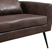 Dark brown bronzing suede classical loveseat with black metal legs by La Spezia additional picture 7