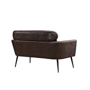 Dark brown bronzing suede classical loveseat with black metal legs by La Spezia additional picture 10