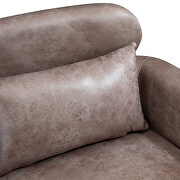 Taupe bronzing suede classical loveseat with black metal legs by La Spezia additional picture 11