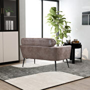 Taupe bronzing suede classical loveseat with black metal legs by La Spezia additional picture 12