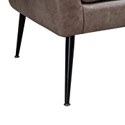 Taupe bronzing suede classical loveseat with black metal legs by La Spezia additional picture 3