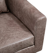 Taupe bronzing suede classical loveseat with black metal legs by La Spezia additional picture 5