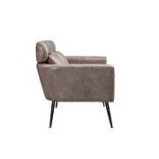 Taupe bronzing suede classical loveseat with black metal legs by La Spezia additional picture 8