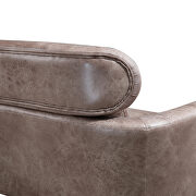 Taupe bronzing suede classical loveseat with black metal legs by La Spezia additional picture 9