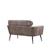 Taupe bronzing suede classical loveseat with black metal legs by La Spezia additional picture 10