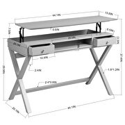 Computer desk with lift table top in gray by La Spezia additional picture 9