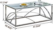 Silver stainless steel base and glass top coffee table by La Spezia additional picture 2