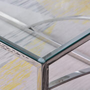 Silver stainless steel base and glass top coffee table by La Spezia additional picture 11