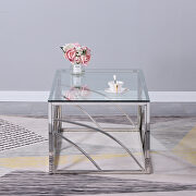 Silver stainless steel base and glass top coffee table by La Spezia additional picture 4