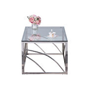 Silver stainless steel base and glass top coffee table by La Spezia additional picture 5