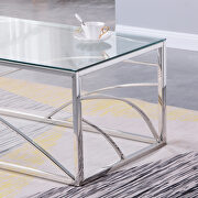 Silver stainless steel base and glass top coffee table by La Spezia additional picture 8
