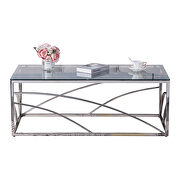 Silver stainless steel base and glass top coffee table by La Spezia additional picture 9