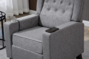 Dark gray fabric arm pushing recliner chair with modern button tufted by La Spezia additional picture 6